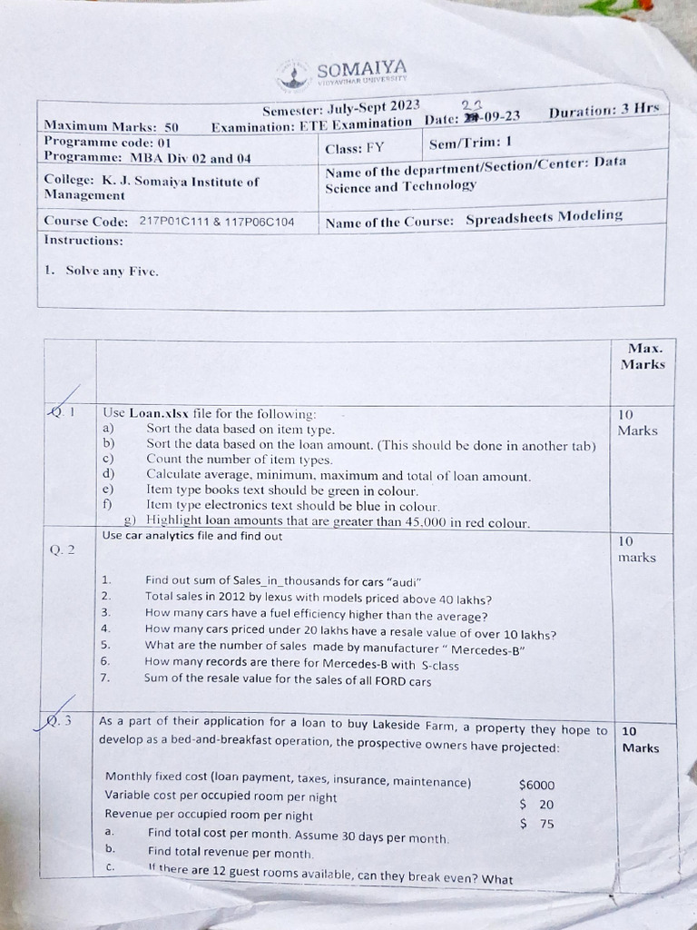 Spreadsheet Modelling Pdf