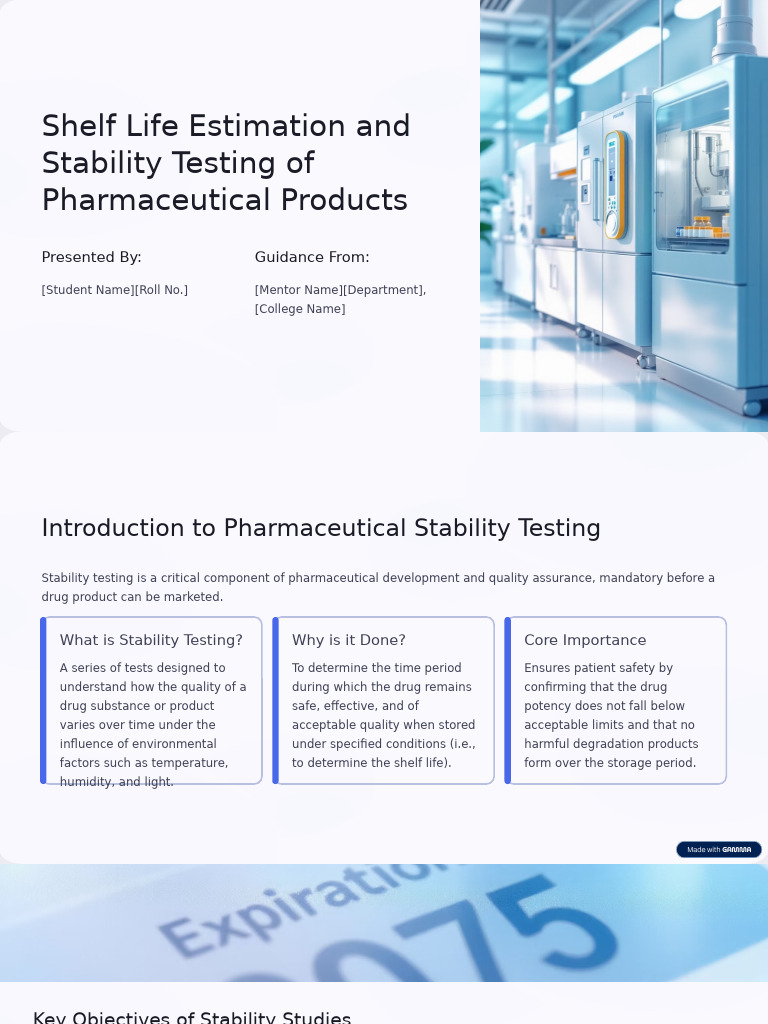 Shelf Life Estimation and Stability Testing of Pharmaceutical Products ...