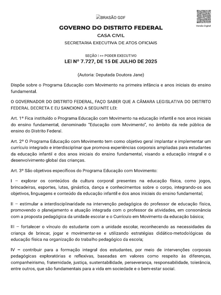 Lei #7.727, de 15 de Julho de 2025 Ed Com Movimento Ei Efini | PDF