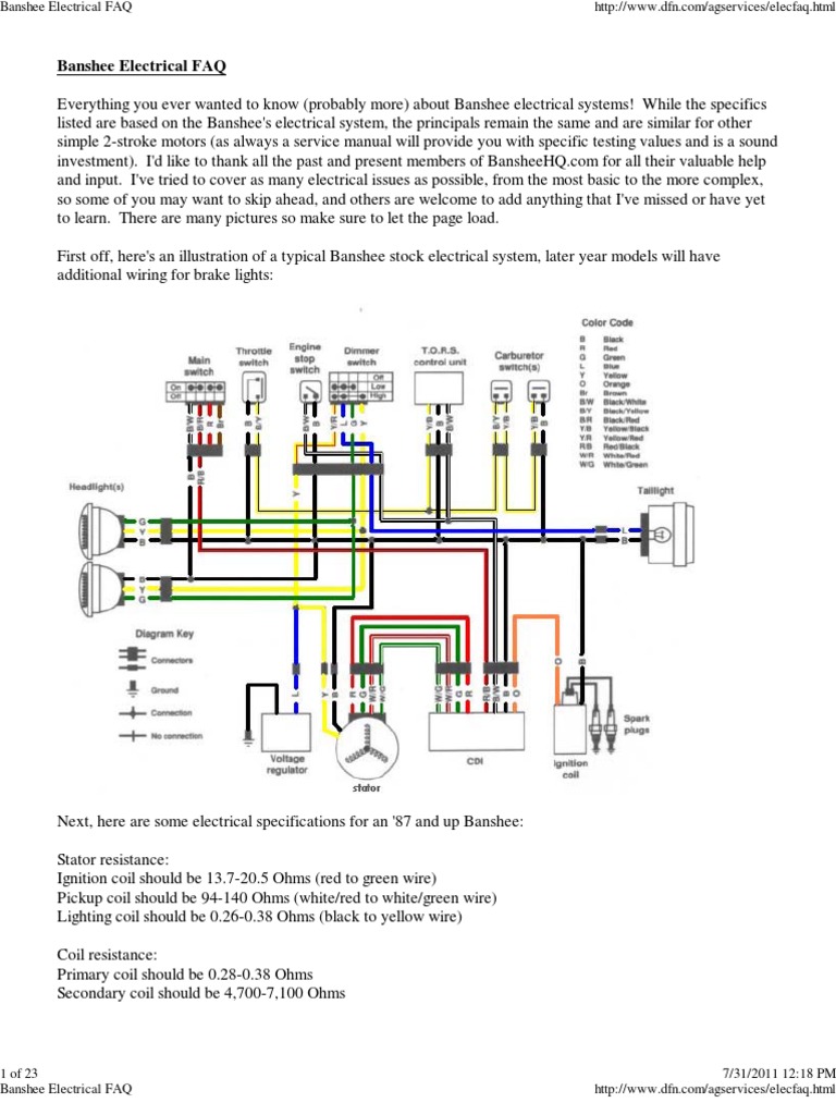 Banshee Electrical PDF Electrical Connector Ignition System