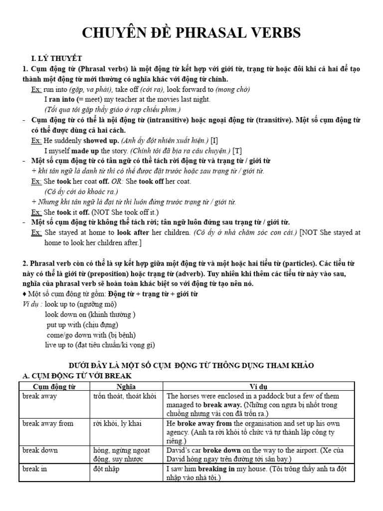 Chuyên Đề Phrasal Verbs | PDF