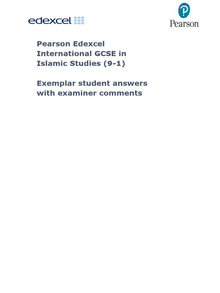 Exemplar Answers for Islamic Studies GCSE | PDF | God In Islam | Tawhid