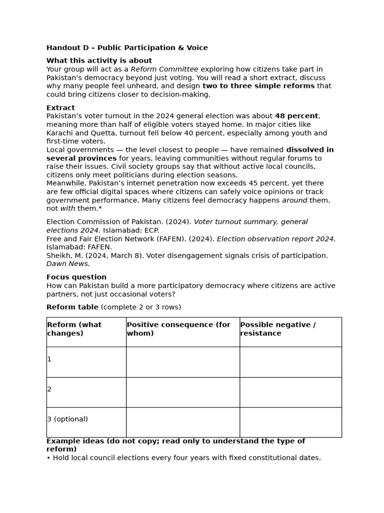Handout D Public Participation | PDF