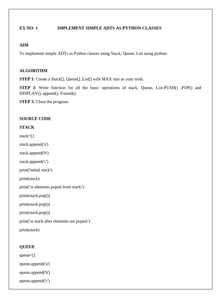 Implement ADTs and Algorithms in Python | PDF | Vertex (Graph Theory ...