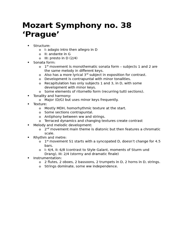 Mozart 38 Notes | PDF