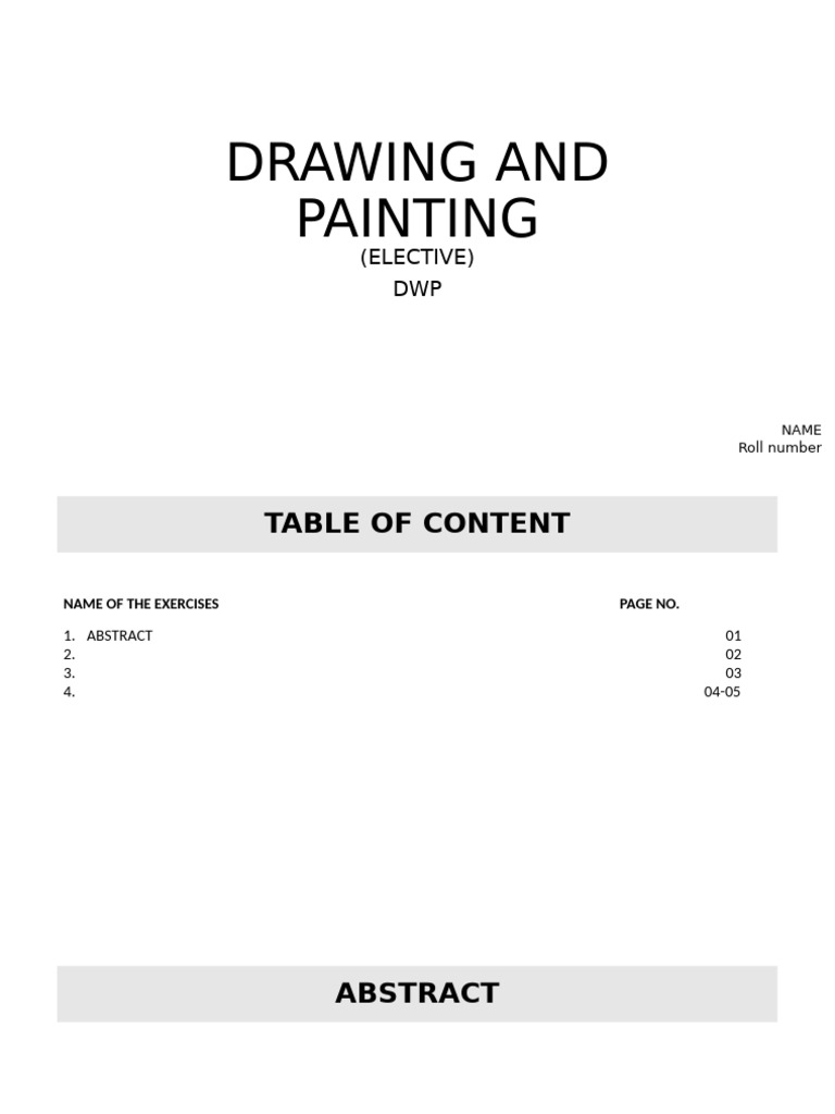 Drawing and Painting Elective Overview | PDF