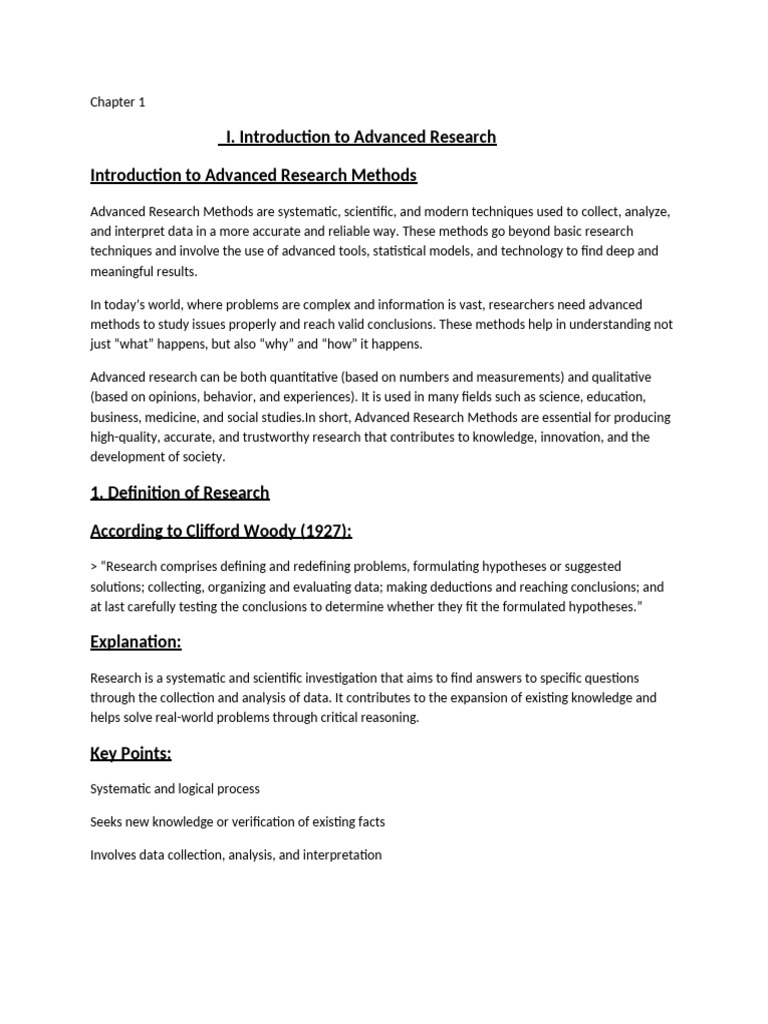Introduction to Advanced Research Methods | PDF | Methodology | Experiment