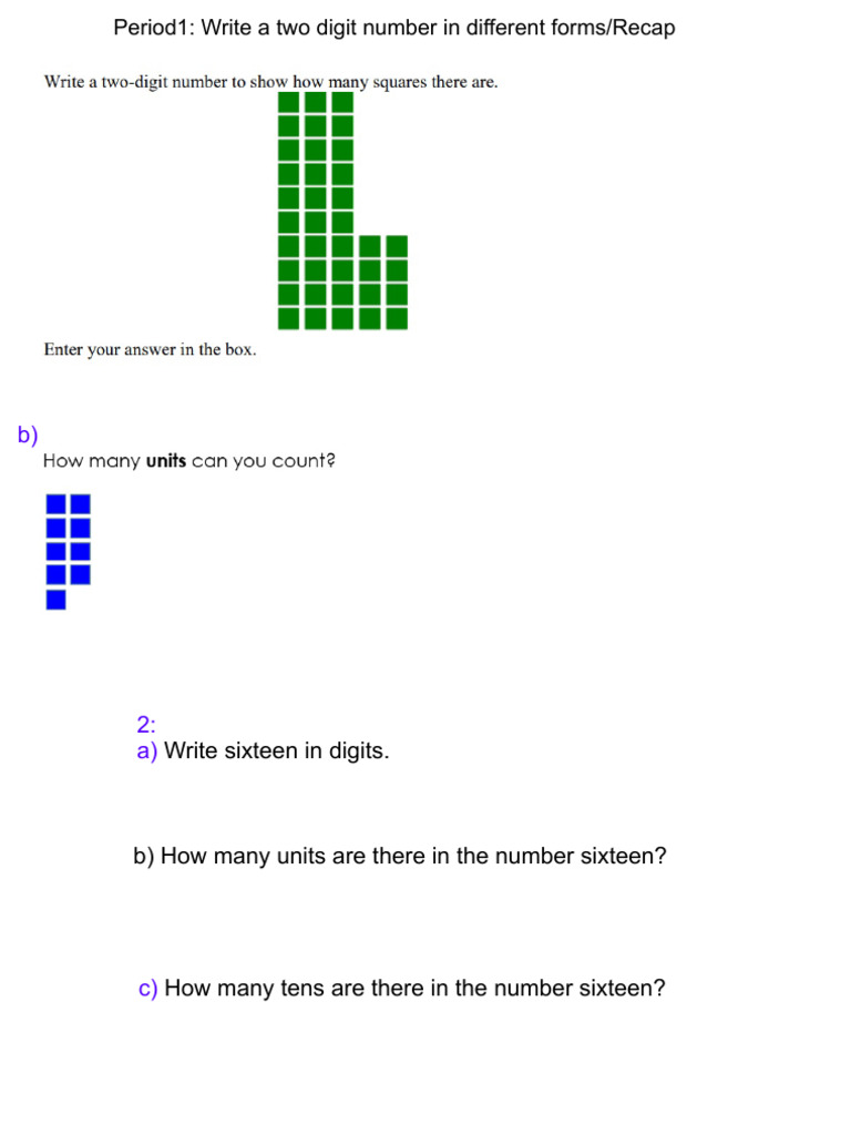Understanding Two-Digit Numbers and Units | PDF