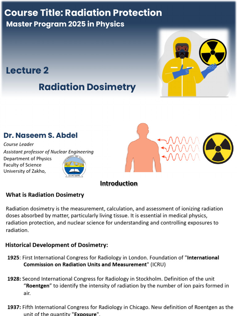 Radiation Dosimetry Overview and Concepts | PDF | Absorbed Dose | Dosimetry
