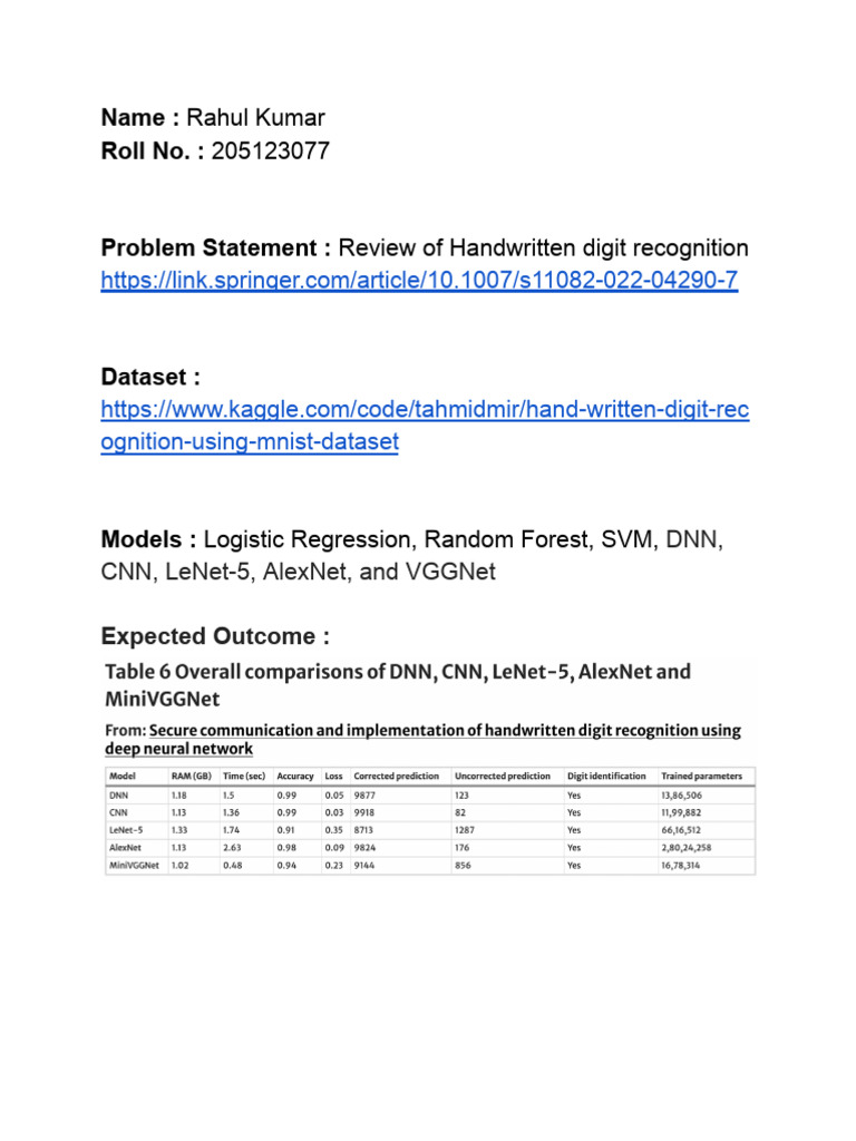 Rahul Kumar 205123077: Name: Roll No. | PDF