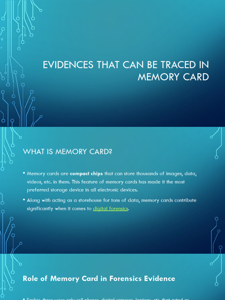 Forensic Insights on Memory Card Evidence | PDF