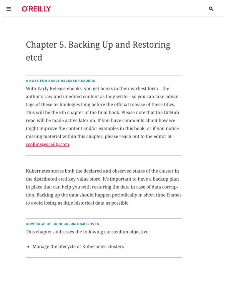 Chapter 5. Backing Up and Restoring Etcd | PDF