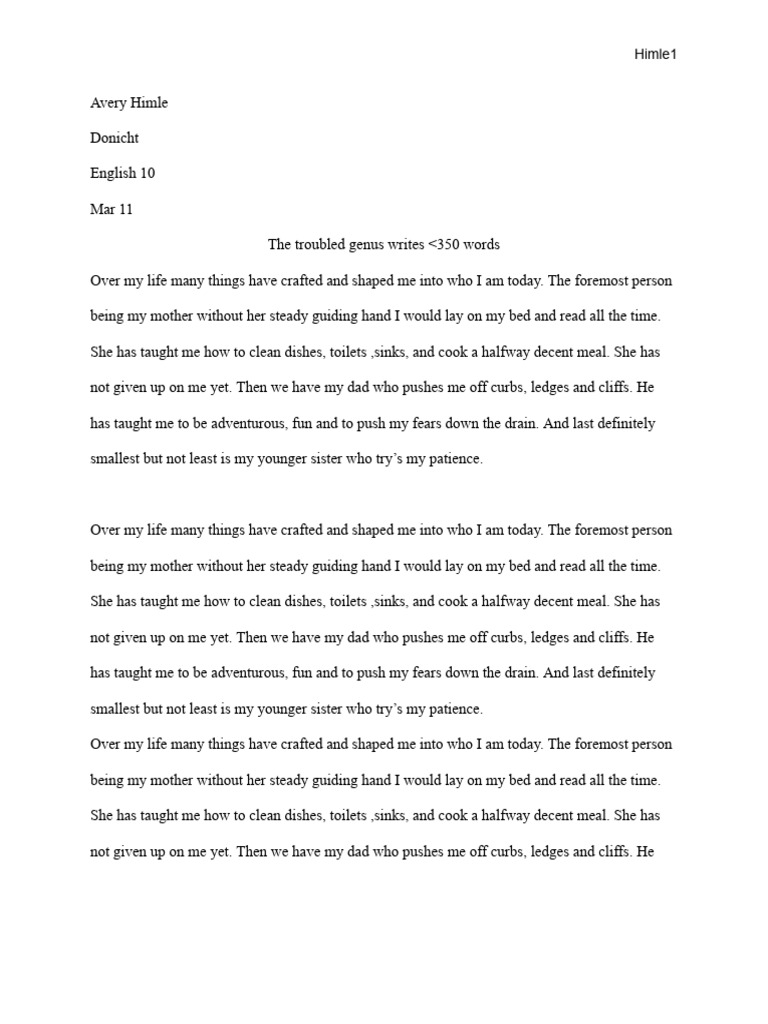 Avery Himle - Chapt. 3 - The Trouble With Geniuses - Part 1 | PDF