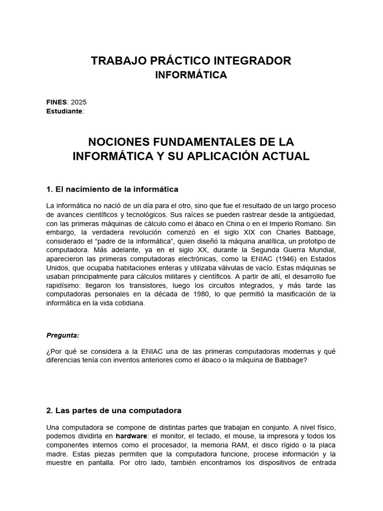 Nociones Clave de Informática Actual | PDF | Hardware de la computadora ...