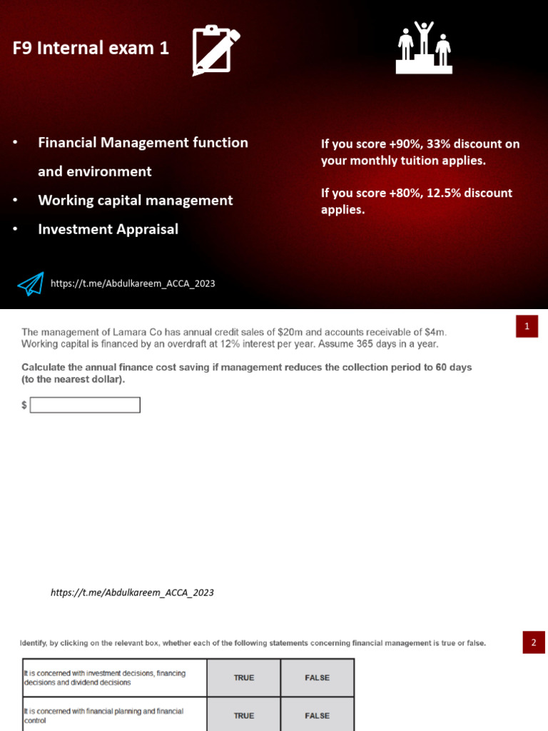 F9 Financial Management Exam Review | PDF | Monetary Policy | Inflation