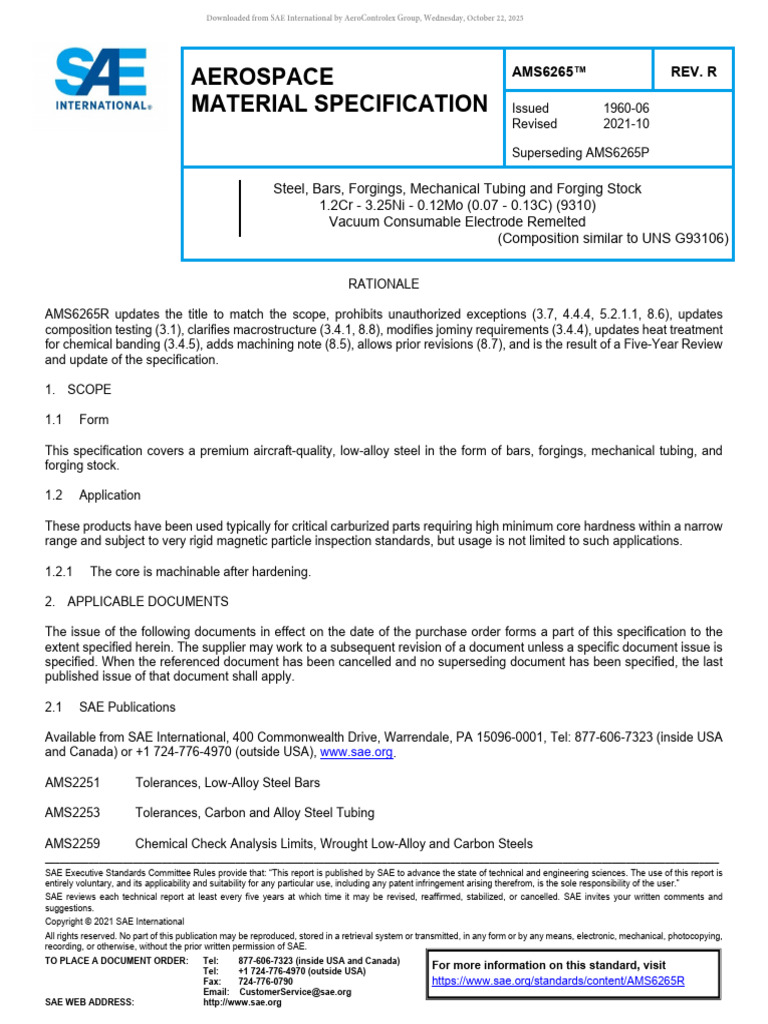 AMS 6350 Steel Specification Overview | PDF | Steel | Forging