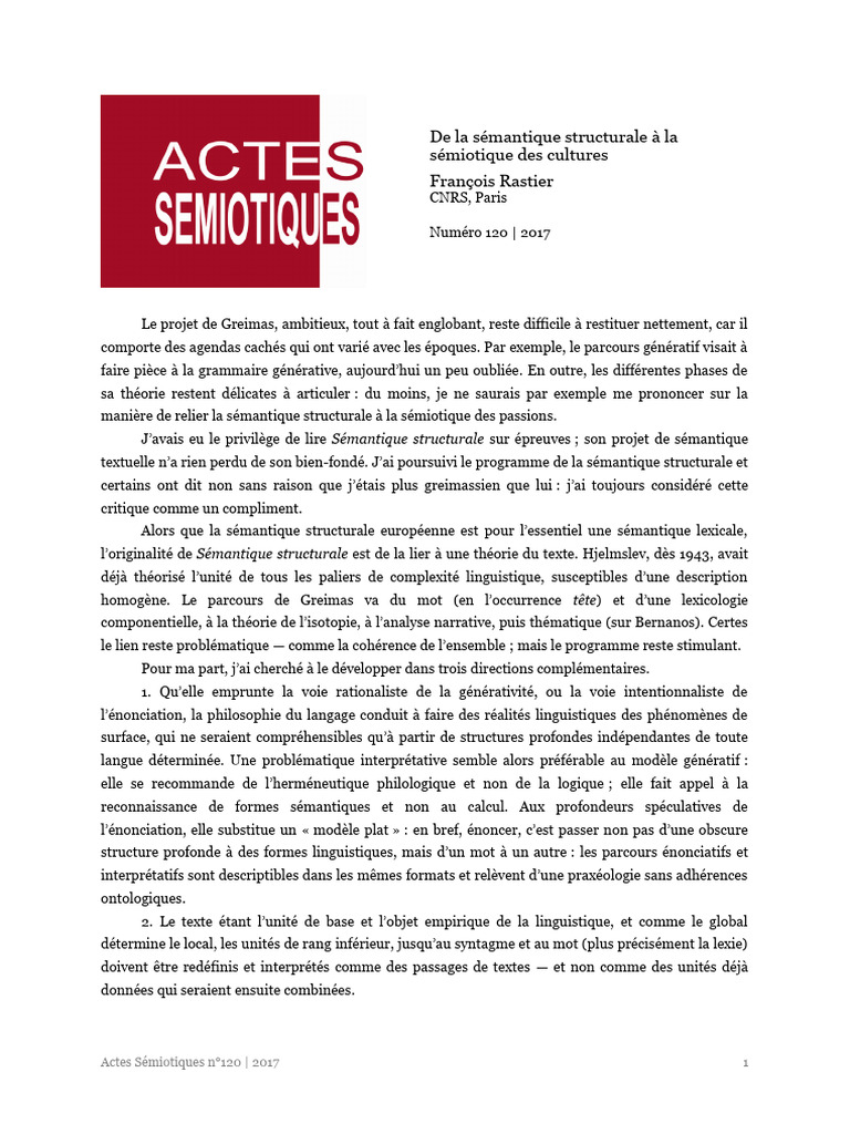 Sémantique et sémiotique des cultures | PDF | Sémiotique | Linguistique