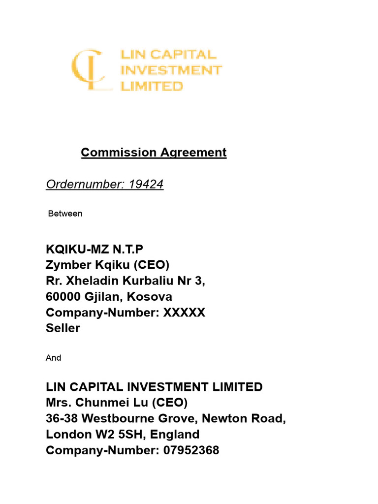 Commission Agreement K Qi Ku | PDF