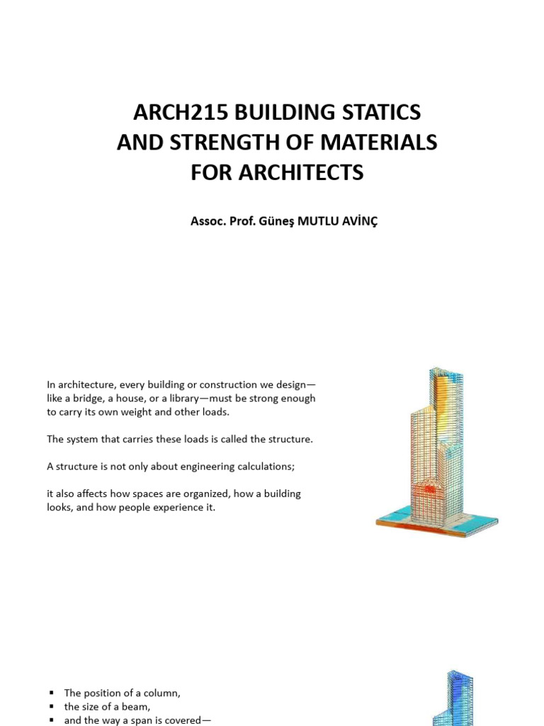 Building Statics for Architects | PDF | Force | Newton's Laws Of Motion