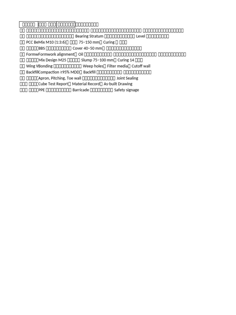 RCC Box Culvert Checklist MM | PDF