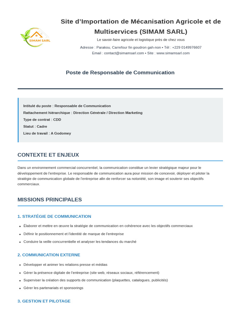 Missions du Responsable de Communication | PDF | Promotion (marketing ...