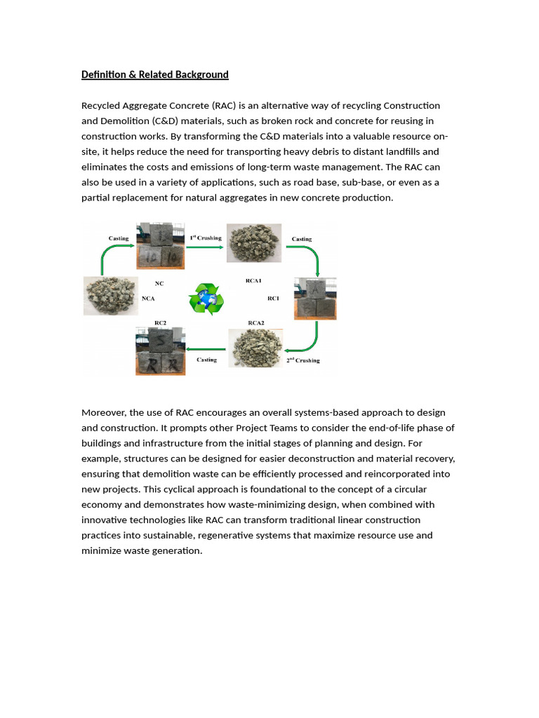 Benefits of Recycled Aggregate Concrete | PDF