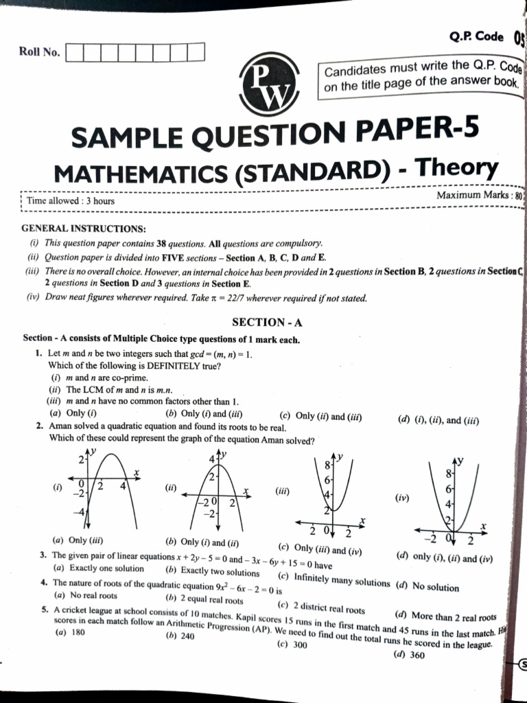 Sample Paper 5 | PDF