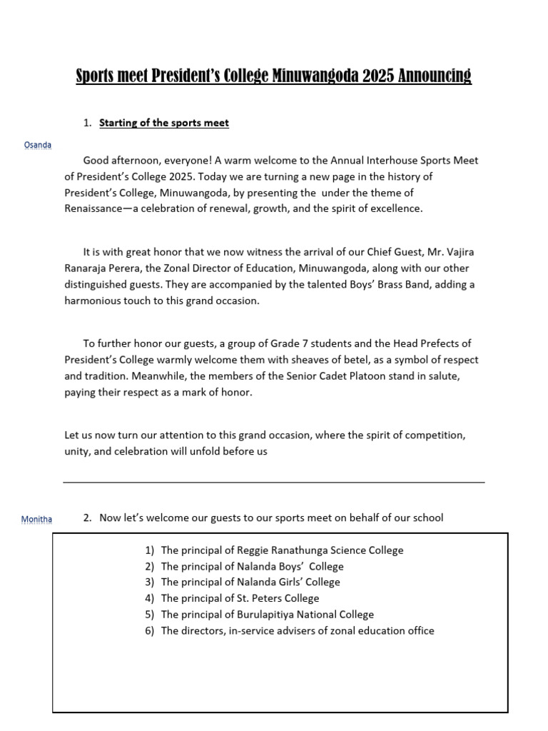 Presidentz Sportsmeet 2025 Announcing | PDF | Hero | Athena