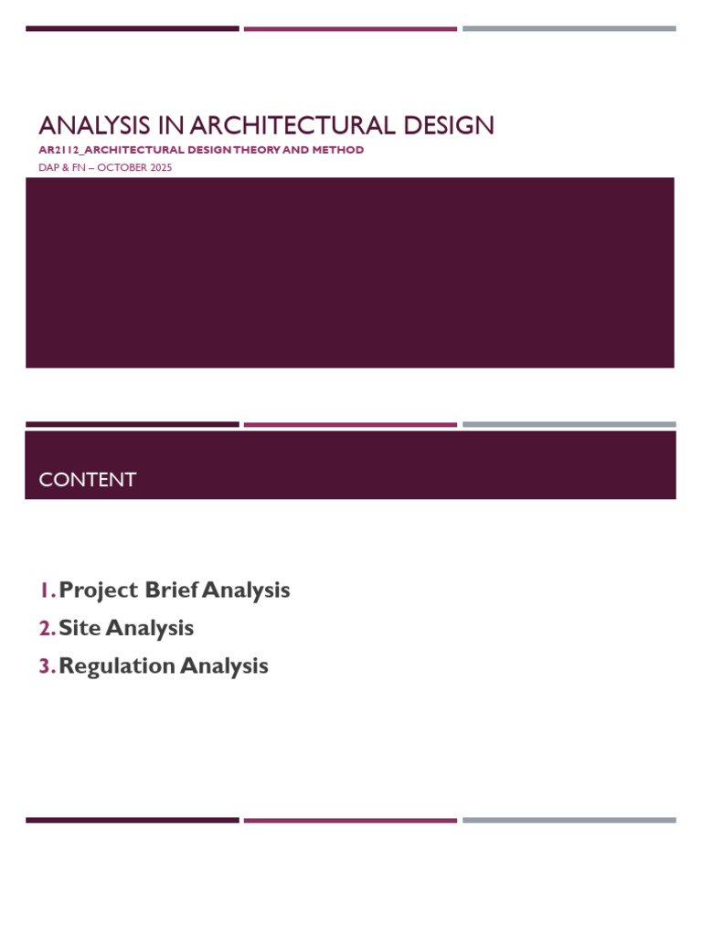 07 Analysis in Architectural Design | PDF | Design | Data