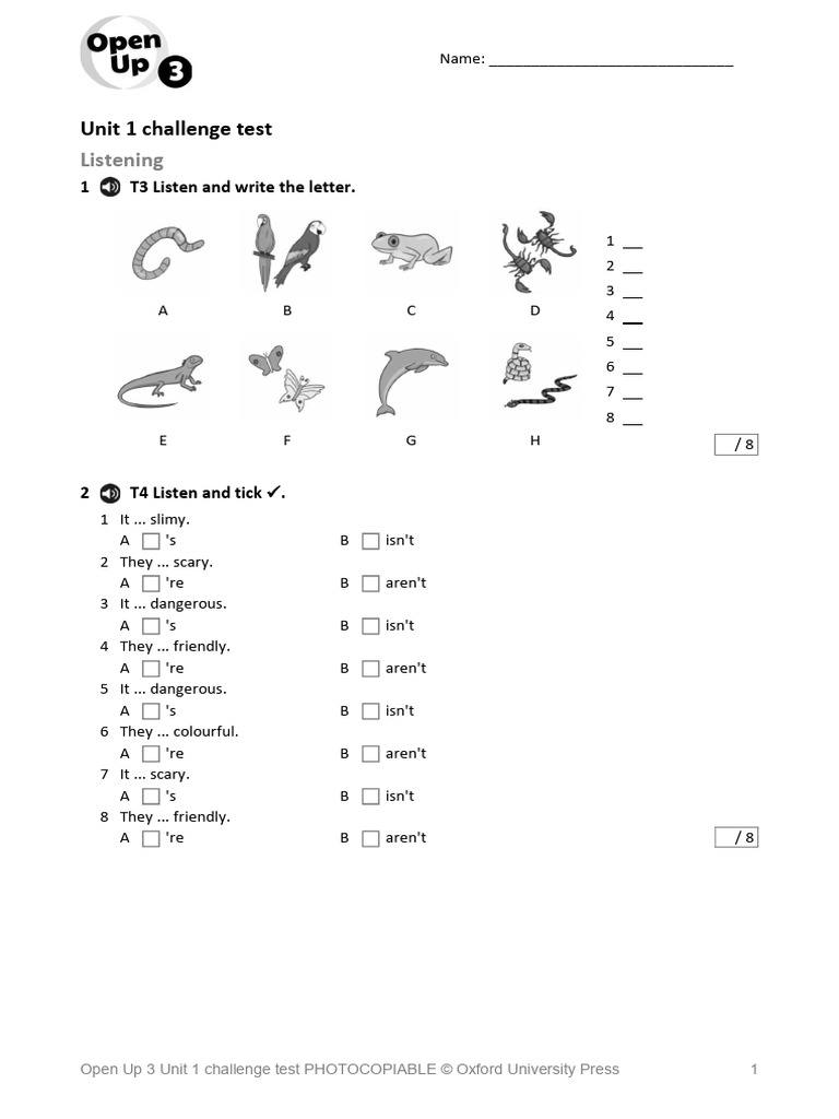 Unit 1 Challenge Test Listening Exercise | PDF