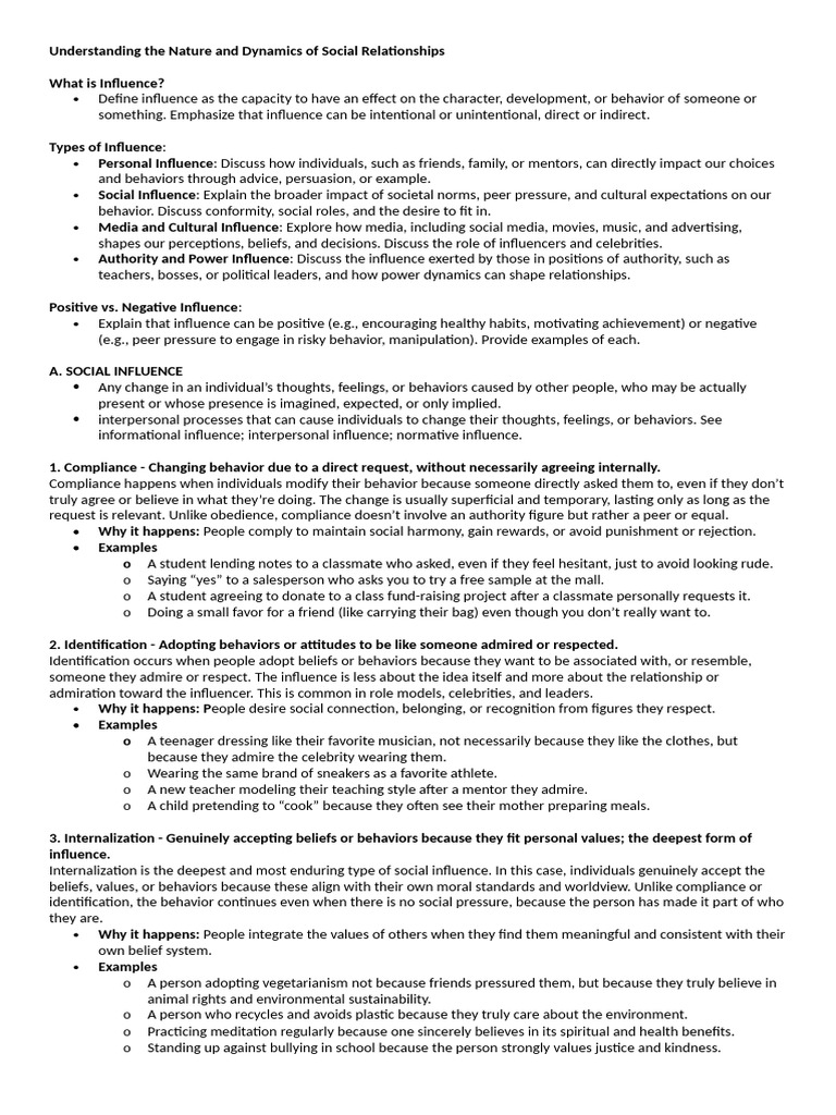 Dynamics of Social Influence Explained | PDF | Conformity | Nonverbal ...