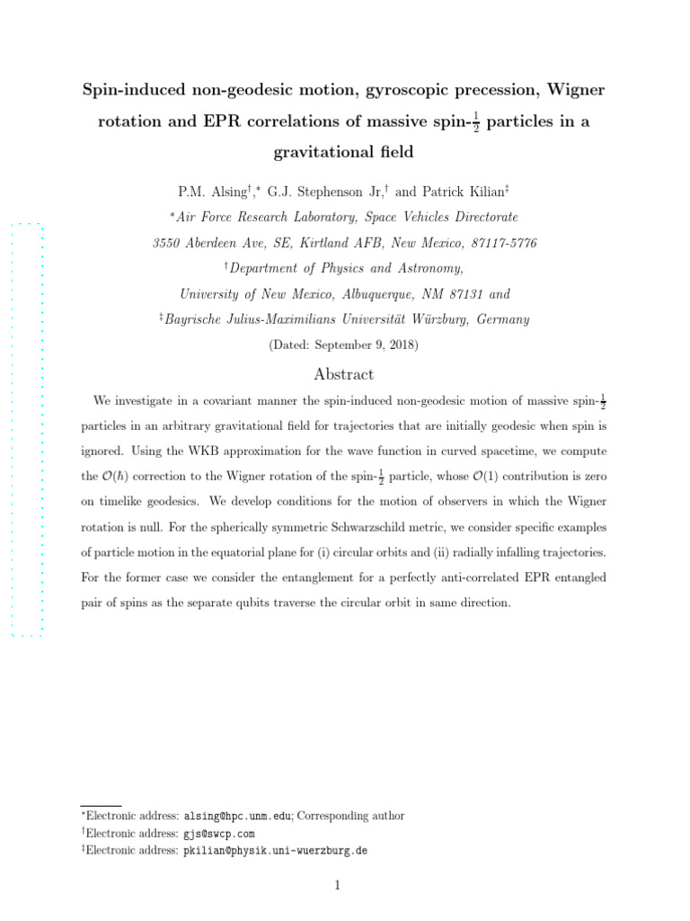 Spin-Induced Non-Geodesic Motion, Gyroscopic Precession, Wigner ...