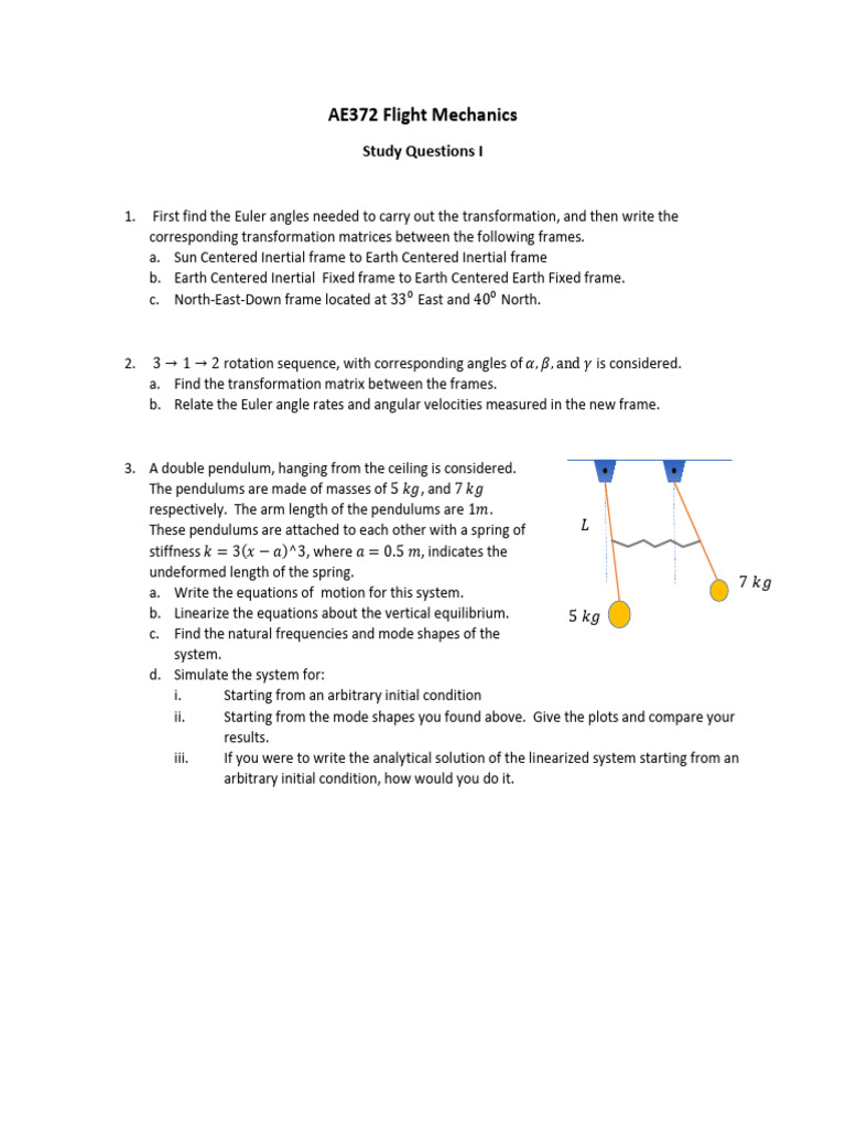 Flight Mechanics Study Questions | PDF