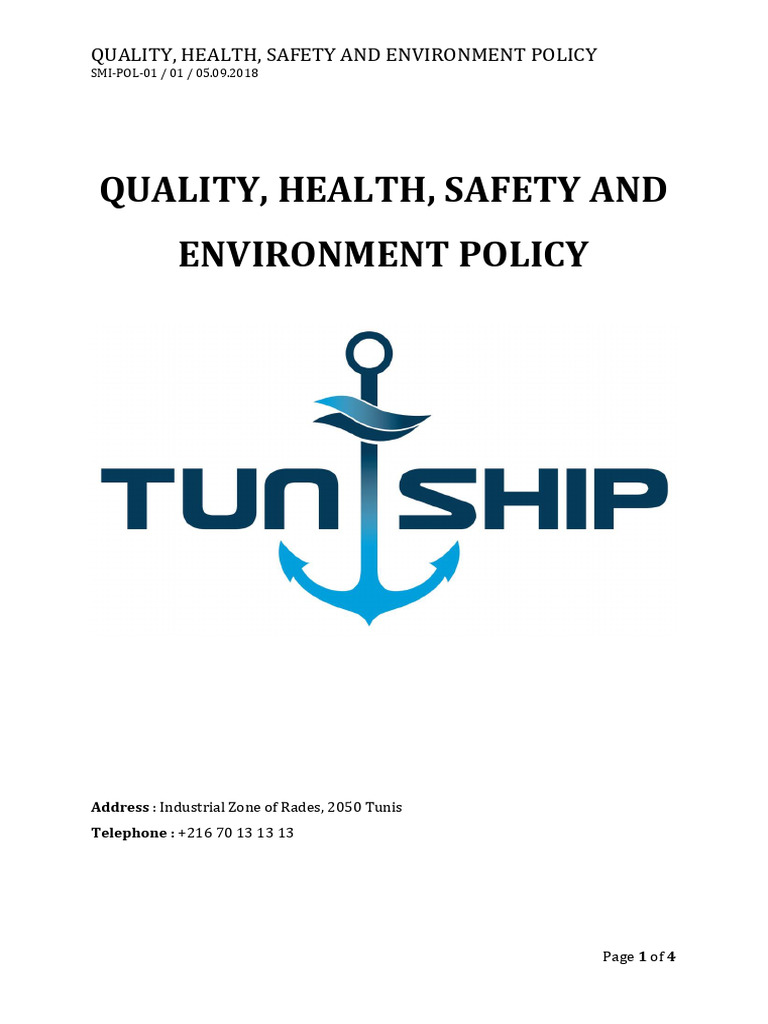 QHSE Policy | PDF | Environmental Policy | Safety