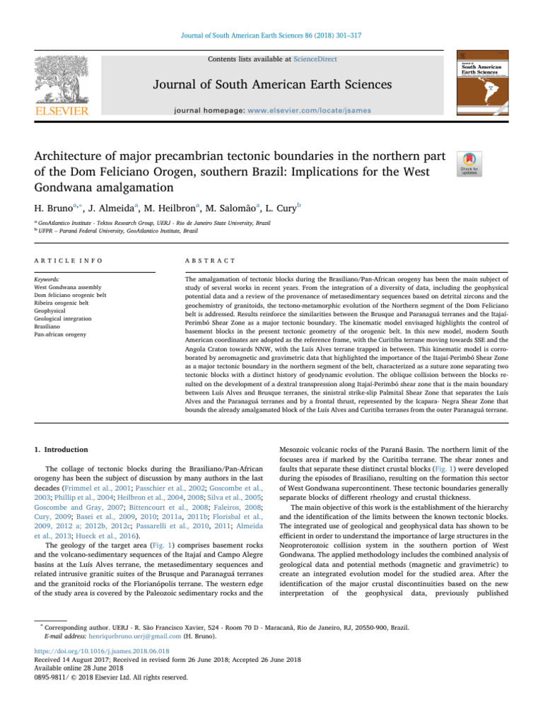 Precambrian Tectonic Boundaries in Brazil | PDF | Tectonics | Geology