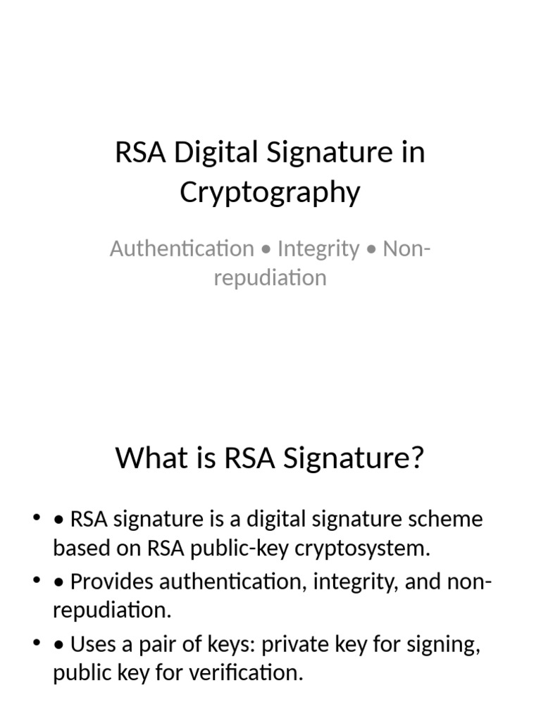 RSA Signature Cryptography | PDF