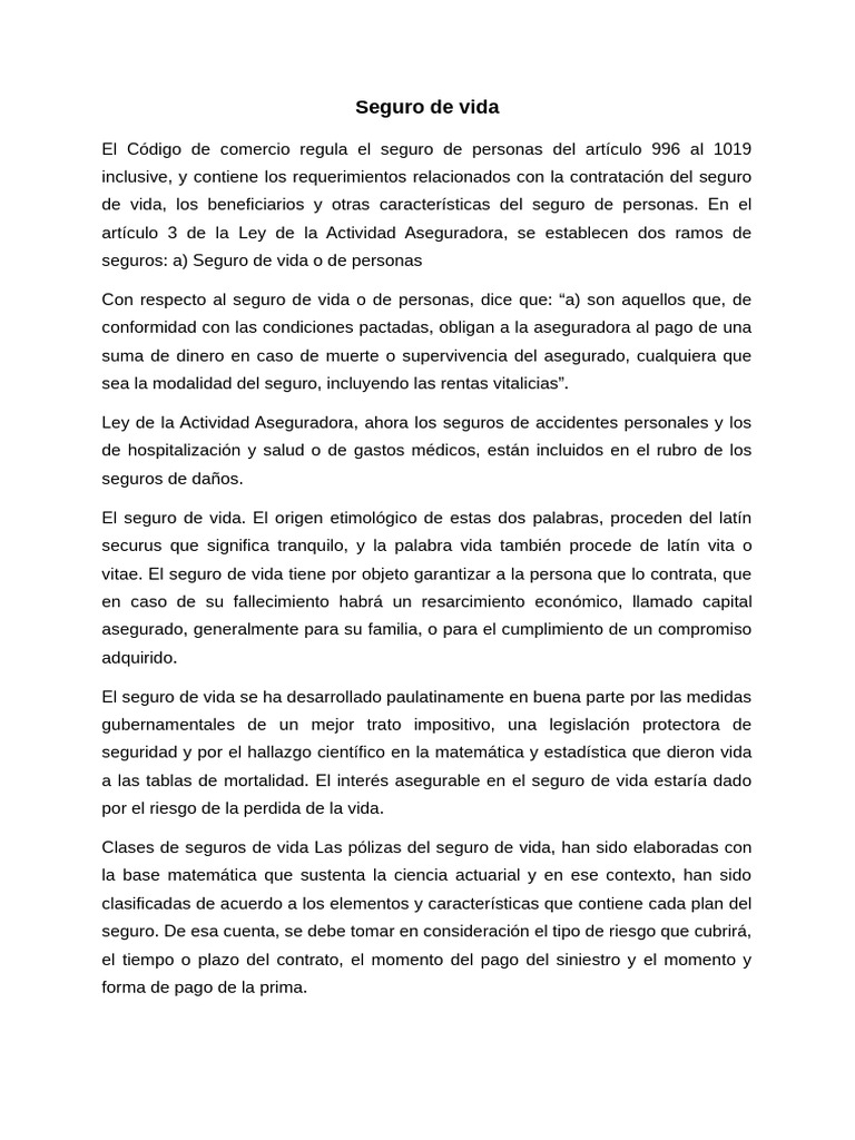 Guía Completa sobre Seguros de Vida | PDF | Seguro | Reaseguro