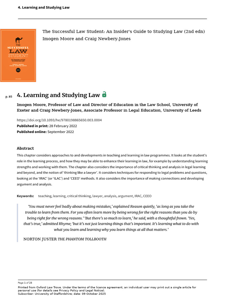 He 9780198865650 Chapter 4 | PDF | Learning Styles | Critical Thinking