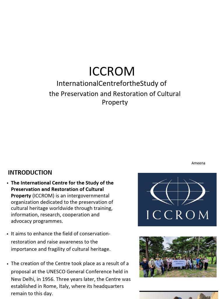 ICCROM: Global Cultural Heritage Preservation | PDF