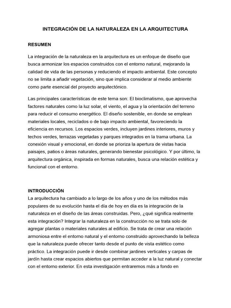 Naturaleza y Arquitectura Sostenible | PDF | Sustentabilidad | Entorno ...