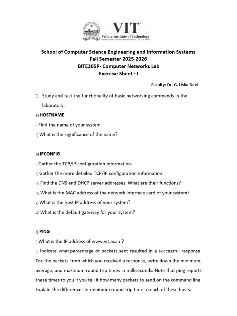 3 Network Commands 09-07-2025 | PDF | Computer Science | Data Transmission