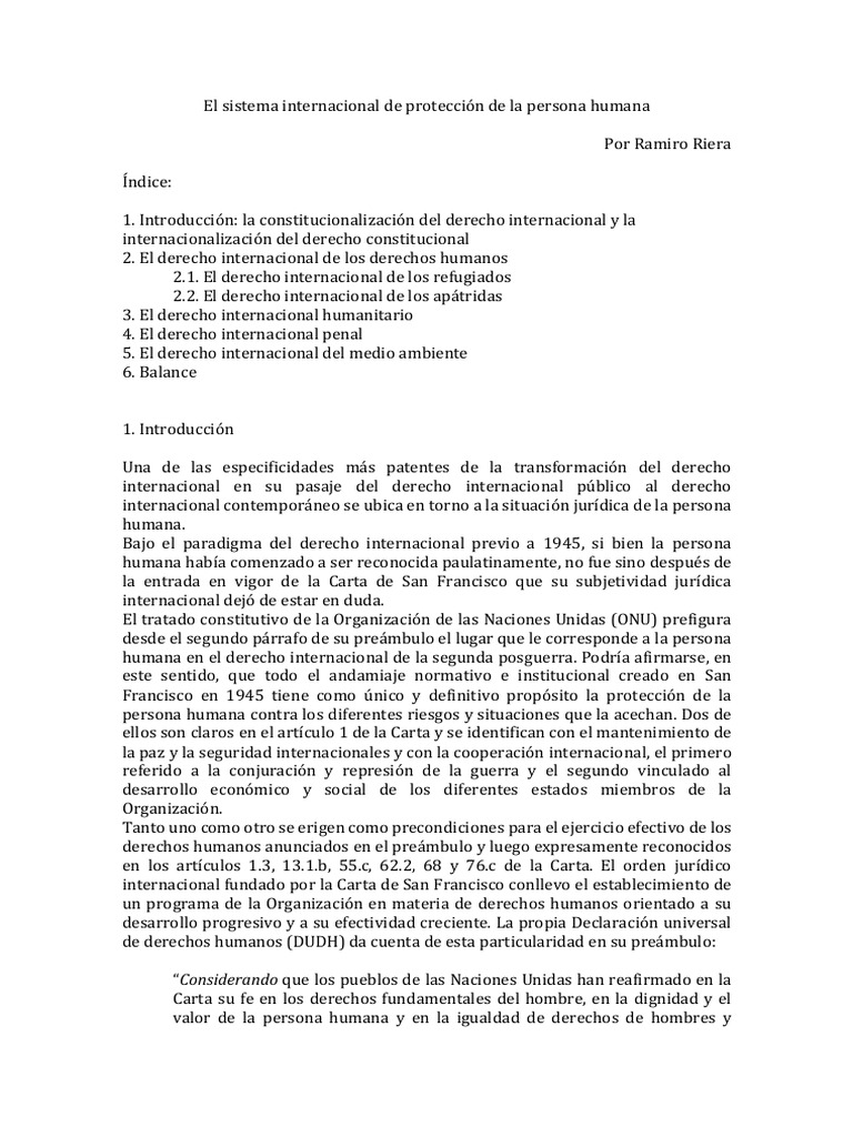 Sistema Internacional de Derechos Humanos | PDF | Derechos humanos ...