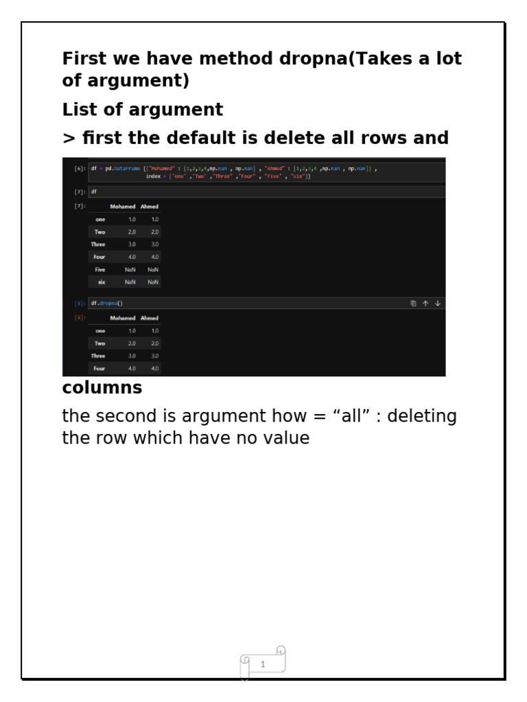 Drop and Replace Massing Values | PDF