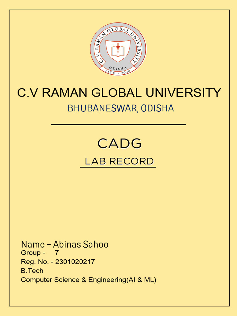 CADG Lab Record - Abinas Sahoo | PDF
