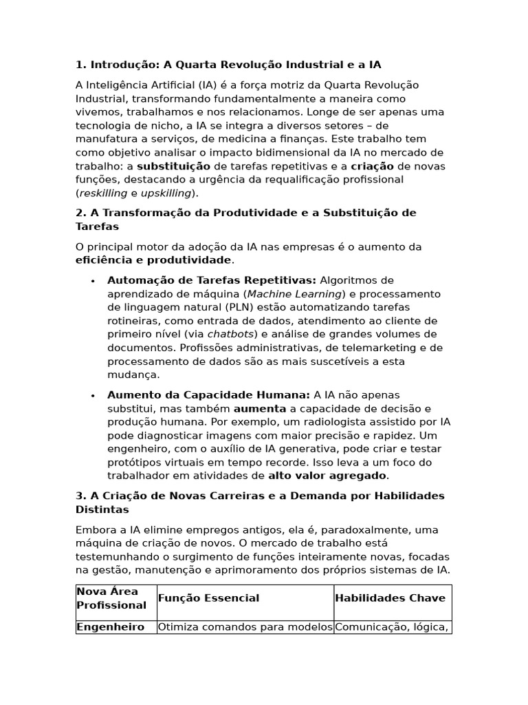 O Impacto Da Inteligência Artificial (IA) No Futuro Do Trabalho ...