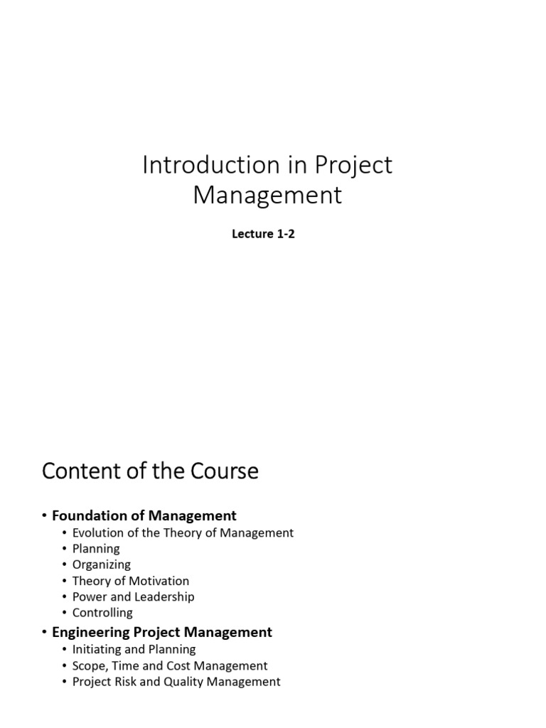 Introduction to Project Management Concepts | PDF | System | Leadership