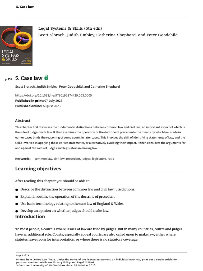 He 9780192874429 Chapter 5 | PDF | Precedent | Case Law