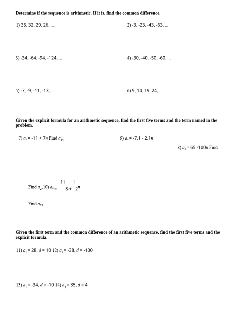 Arithmetic Sequences | PDF