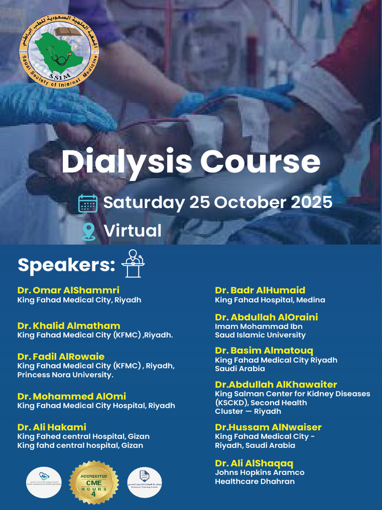 Dialysis Course - Virtual Event 2025 | PDF