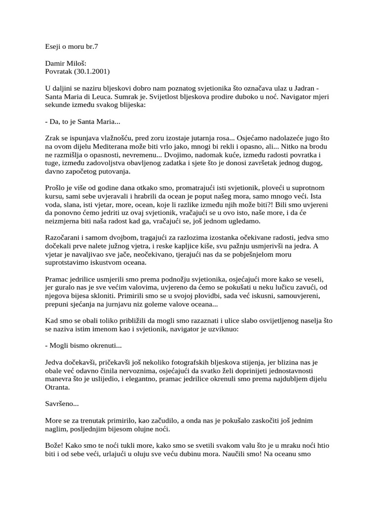 Damir Miloš Povratak | PDF